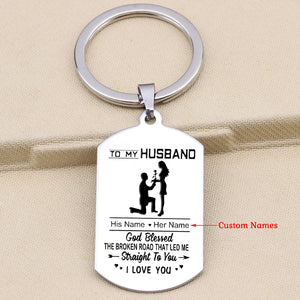Personalized Couple Names Keychain Gift