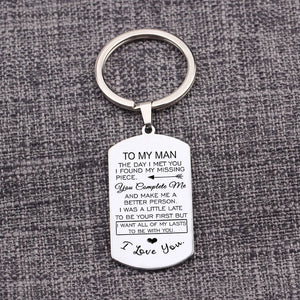 TO MY MAN Keychain Gift for Husband Boyfriend Jewelry