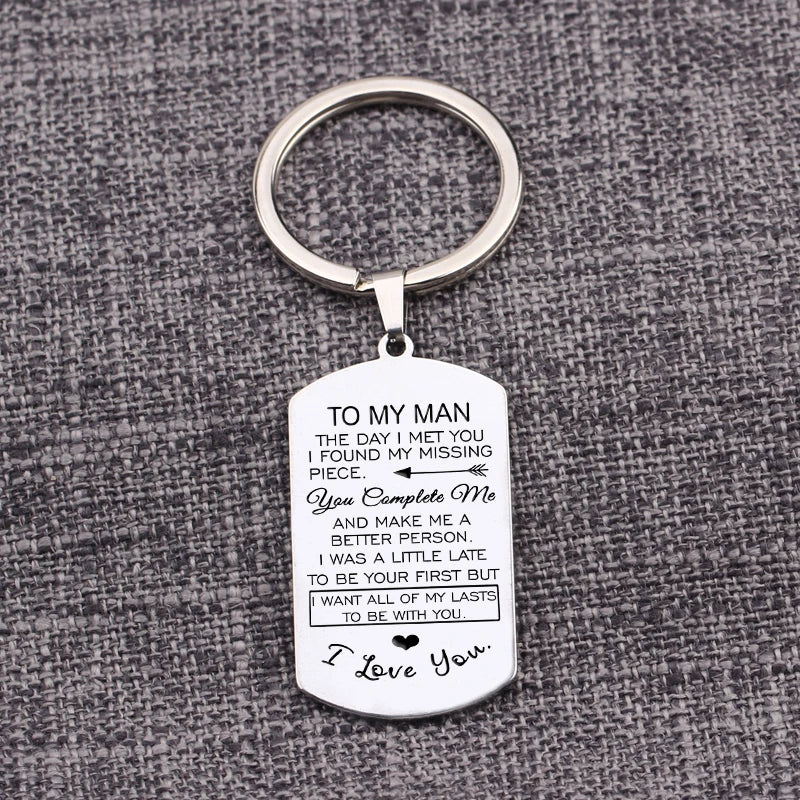 TO MY MAN Keychain Gift for Husband Boyfriend Jewelry