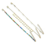 3PCS Bohemian Sequins Anklets For Women Bracelet Anklet on Leg
