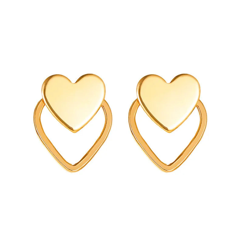Vintage Punk Hollow Heart Earrings for Women