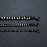 Punk Vintage Men Necklace Stainless Steel Cuban Link Chain Silver Male Jewelry