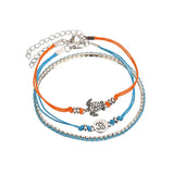 Silver Turtle Anklets for Women Beach Feet Female Ankle Bracelets