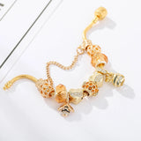 Bees Dangles Charm Bracelet Crystal Beads Fine Bracelet For Women Kids Birthday