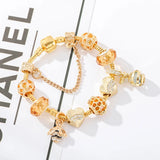 Bees Dangles Charm Bracelet Crystal Beads Fine Bracelet For Women Kids Birthday