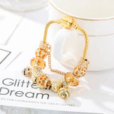 Bees Dangles Charm Bracelet Crystal Beads Fine Bracelet For Women Kids Birthday