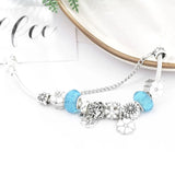 Flower & Bird Charm Bracelets & Bangle Silver Jewelry For Women