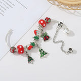 Christmas Tree Santa Claus Beads Charm Bracelet Xmas Jewelry Gift