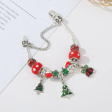 Christmas Tree Santa Claus Beads Charm Bracelet Xmas Jewelry Gift