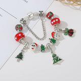 Christmas Tree Santa Claus Beads Charm Bracelet Xmas Jewelry Gift
