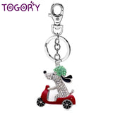 Dog Motorcycle Biker Crystal Keychain for Car