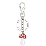 Crystal Mushroom Key Chain Holder for Car Women Keychains Bag Pendant