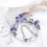 Crystal Beads Heart Charm Bracelet for Women