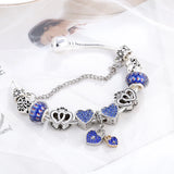 Crystal Beads Heart Charm Bracelet for Women