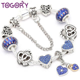 Crystal Beads Heart Charm Bracelet for Women