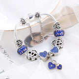 Crystal Beads Heart Charm Bracelet for Women