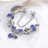Crystal Beads Heart Charm Bracelet for Women