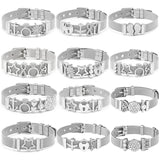 Adjustable Stainless Steel Mesh Bracelet Set Love Lock Charm Bracelets Bangle