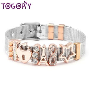 Kepper Mesh Charm Beads Bracelets 10mm Stainless Steel Pulseras Gift