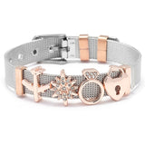 Kepper Mesh Charm Beads Bracelets 10mm Stainless Steel Pulseras Gift
