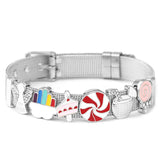 Kepper Mesh Charm Beads Bracelets 10mm Stainless Steel Pulseras Gift