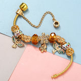 Feather Flower Beads Bracelets For Women Girl Fiancee Bijoux Pulseras