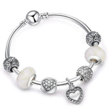 Heart Crystal Beads Charm Bracelet for Women Statement Jewelry