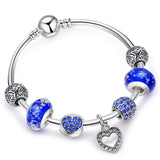 Heart Crystal Beads Charm Bracelet for Women Statement Jewelry