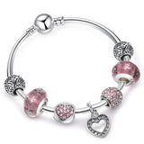 Heart Crystal Beads Charm Bracelet for Women Statement Jewelry