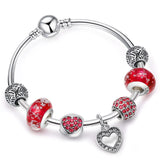 Heart Crystal Beads Charm Bracelet for Women Statement Jewelry