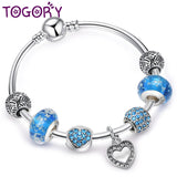 Heart Crystal Beads Charm Bracelet for Women Statement Jewelry