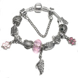 Crystal Flower Charm Bracelet Bangle Jewelry Gift