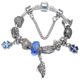 Crystal Flower Charm Bracelet Bangle Jewelry Gift