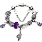 Crystal Flower Charm Bracelet Bangle Jewelry Gift