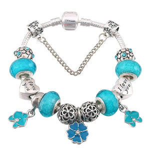 Charm Bracelets For Women With Flower Beads DIY Bangles Jewelry