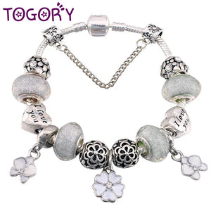 Charm Bracelets For Women With Flower Beads DIY Bangles Jewelry