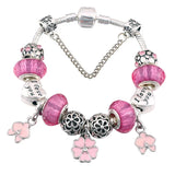 Charm Bracelets For Women With Flower Beads DIY Bangles Jewelry