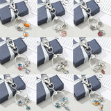 Unicorn Tangerine Shape Keychain Rhinestone Crystal Pendant