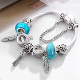 DIY Crown & Feather Charm Bracelets for Couples