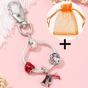 Romantic High Heels Lipstick Skirt Charms Keychains Bag Pendant Jewelry