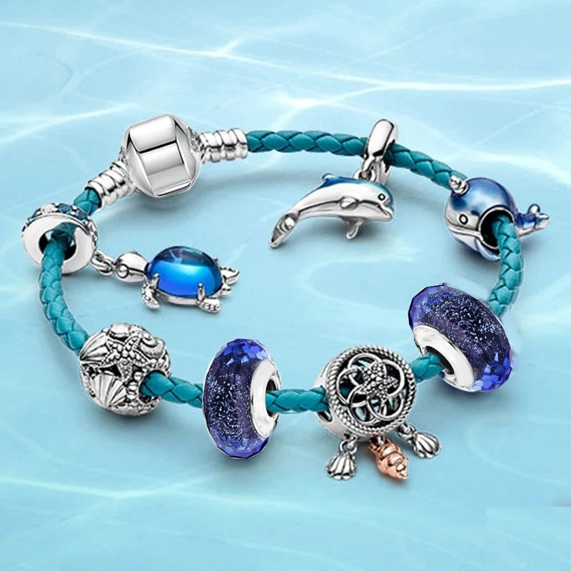 Silver Tortoise Pendant Charm Bracelets - Lover Jewelry Gift