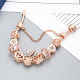 Heart to Heart Crystal Beads Bracelet Silver Plated