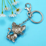 Smile Cat Opals Crystal Enamel HandBag Keyrings Keychains