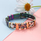 TOGOTY 10mm Mesh Charm Bracelets Set Stainless Steel Bangles Pack