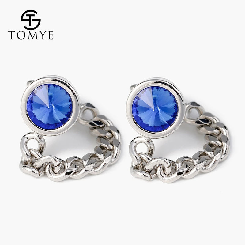 Silver Chain Crystal Cufflinks French Shirts Copper Accessories XK18S003