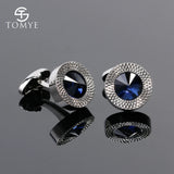 Green Crystal Copper Cufflinks for Men XK19S010