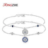 925 Silver Evil Eye Bracelet Real Zircon Turkey Eye Wedding Jewelry Gift