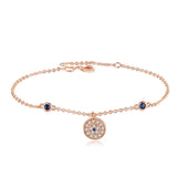 925 Silver Evil Eye Bracelet Real Zircon Turkey Eye Wedding Jewelry Gift