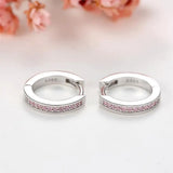 925 Silver Pink CZ Hoop Earrings for Women Indian Jewelry