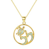 Long Necklaces Pendant Tortoise Round CZ Chokers Necklaces For Women